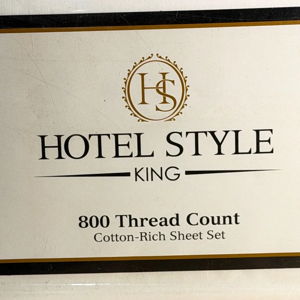 Hotel Style King 800 Thread Count Cotton Rich Sheet Set Arctic White 4pc New